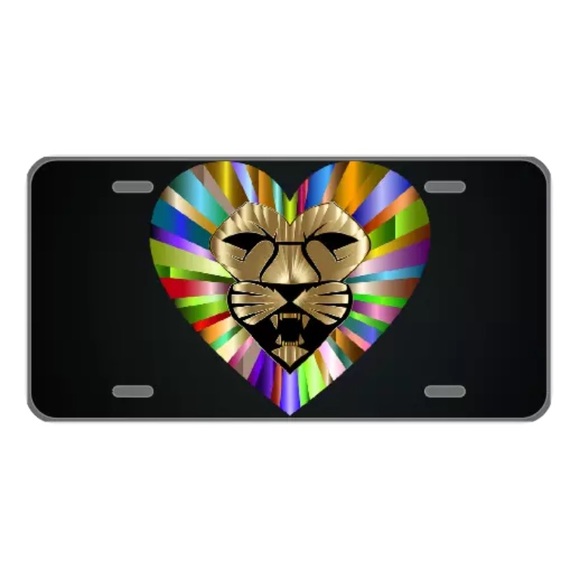 Custom license plate with colorful lion - Picture 1 of 1